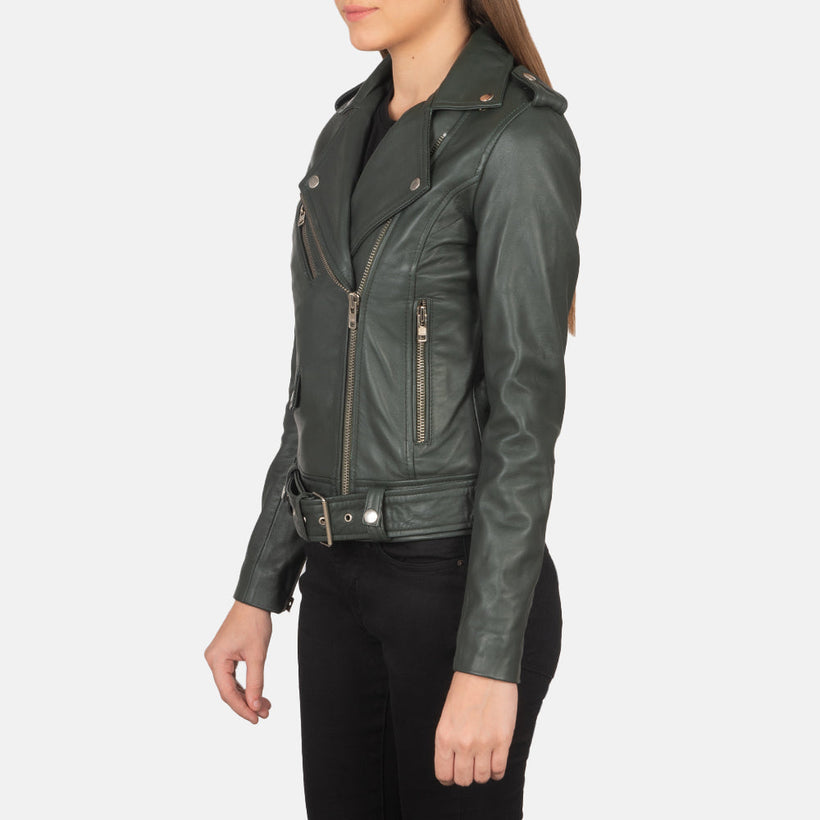 Alison Green Nahkainen Biker-takki Naisille