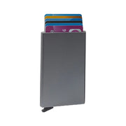 Aluminium Card Holder Naisille - Structured Side Profile Showing Gusset Depth &amp; Expansion Capacity