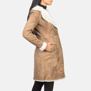 
Distressed Brown Sheepskin Snuffed Aviator Jacket - Takaa istuvilla olkapäillä ja siistillä helmalla
