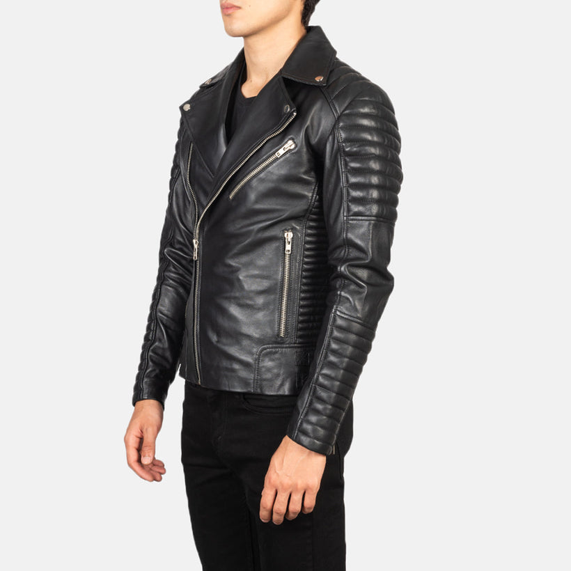 Armand Green Nahkainen Biker-takki Miehille