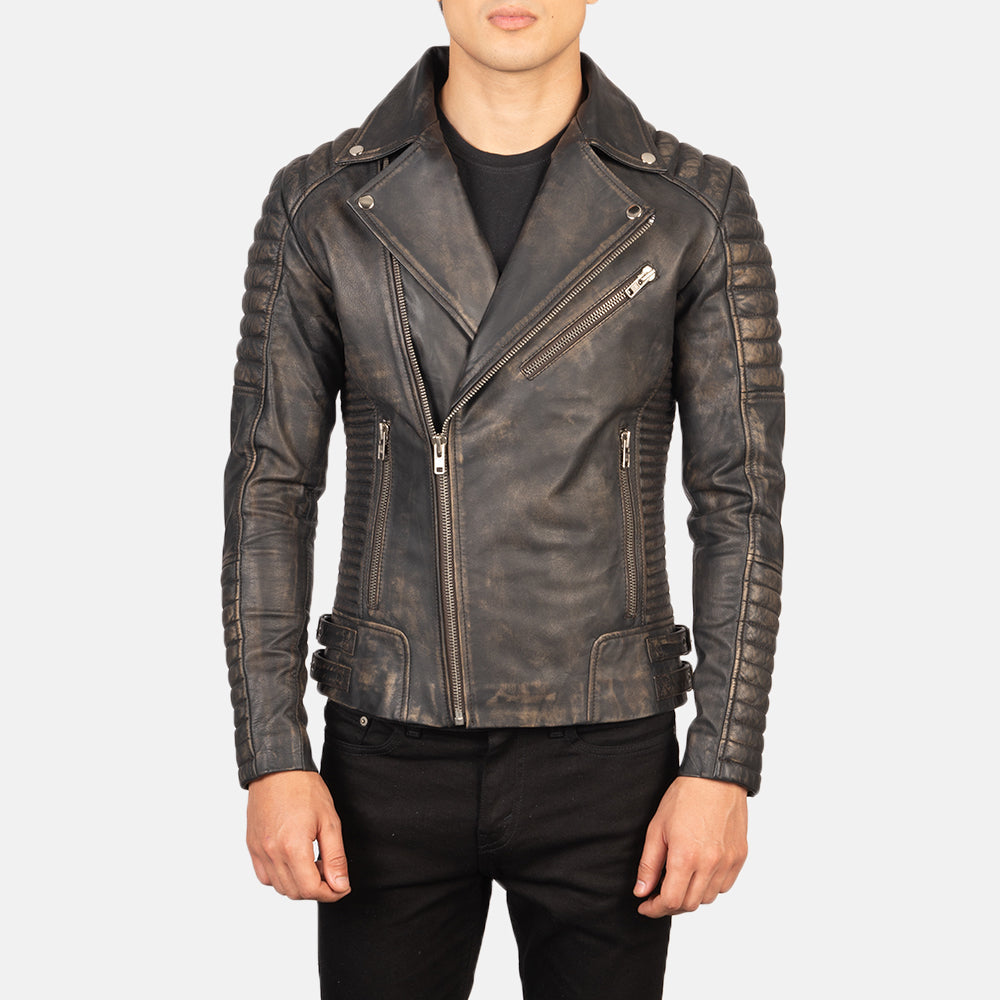 Armand Green Nahkainen Biker-takki Miehille – alternate product view 3