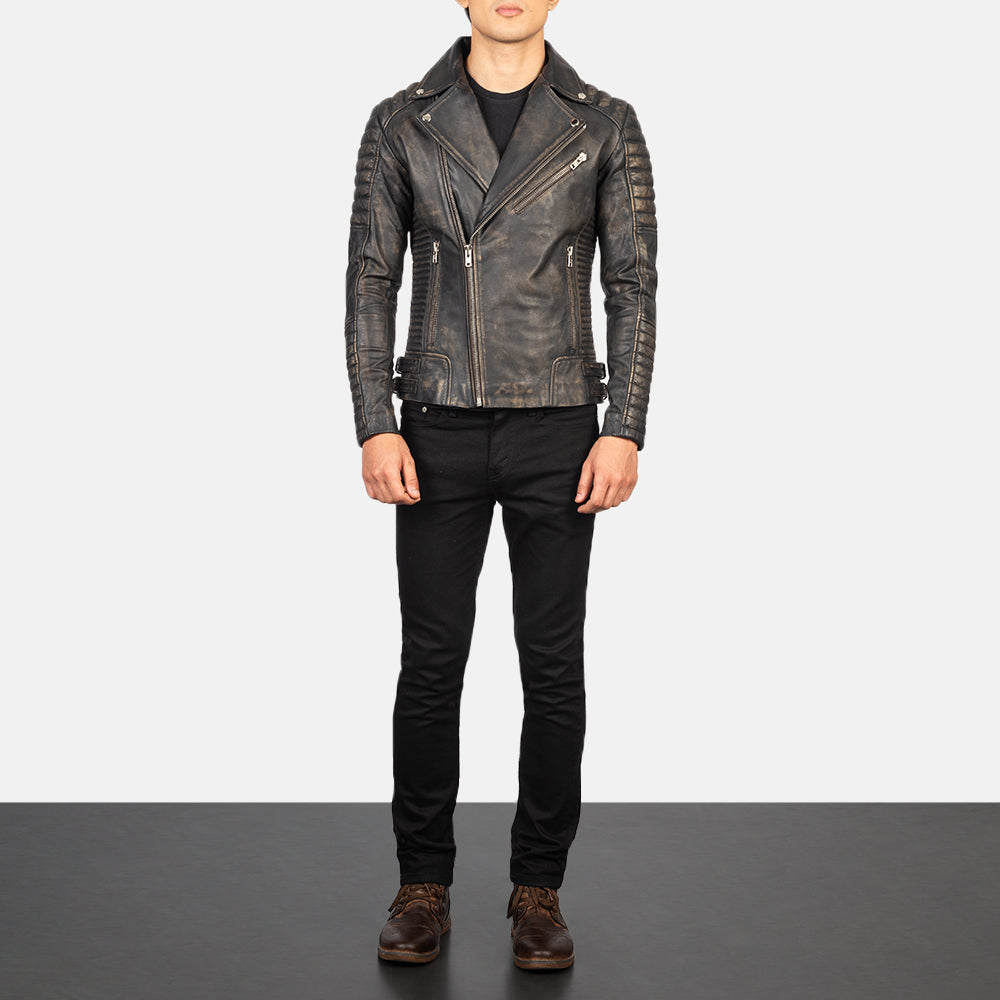 Armand Green Nahkainen Biker-takki Miehille – alternate product view 4