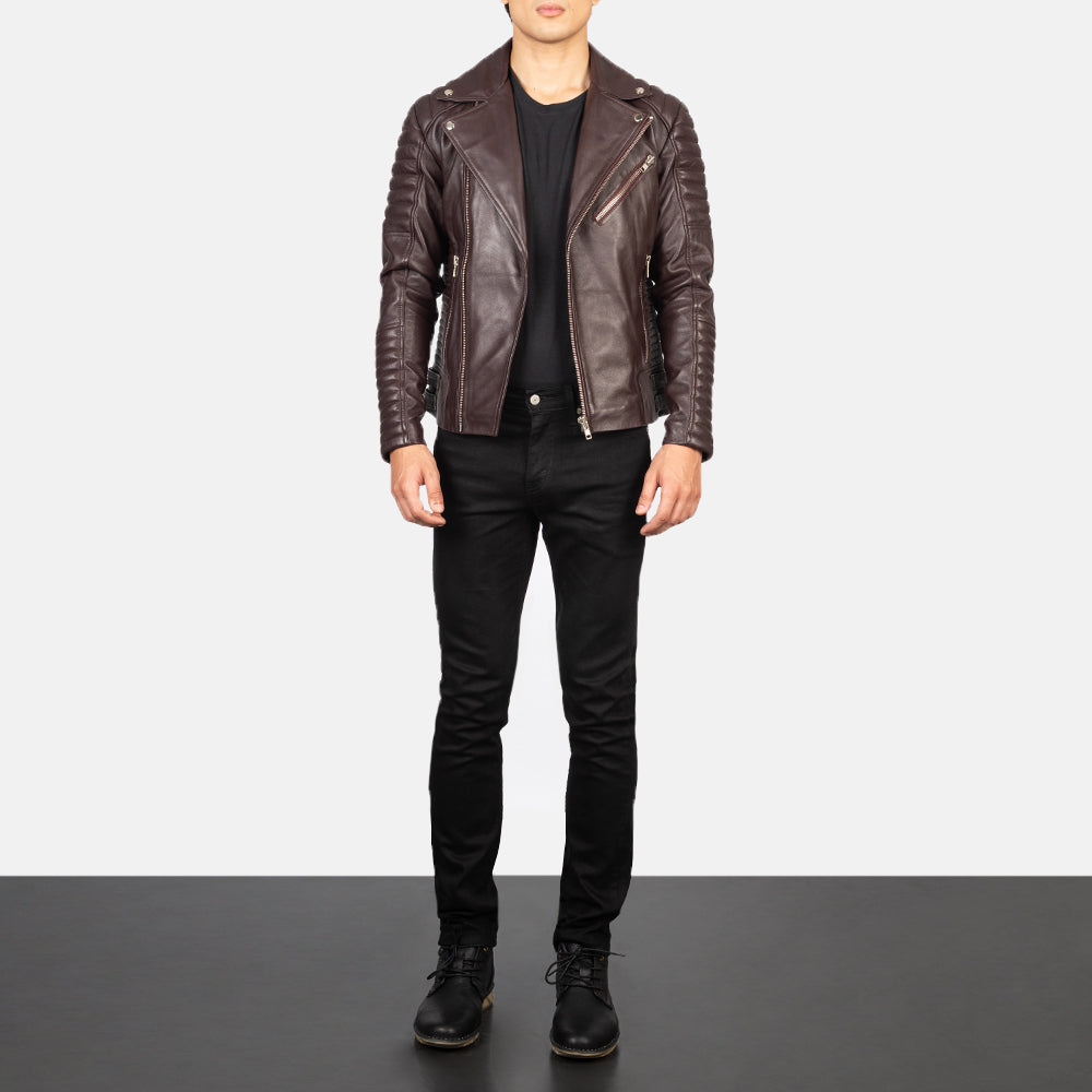 Armand Green Nahkainen Biker-takki Miehille – alternate product view 3