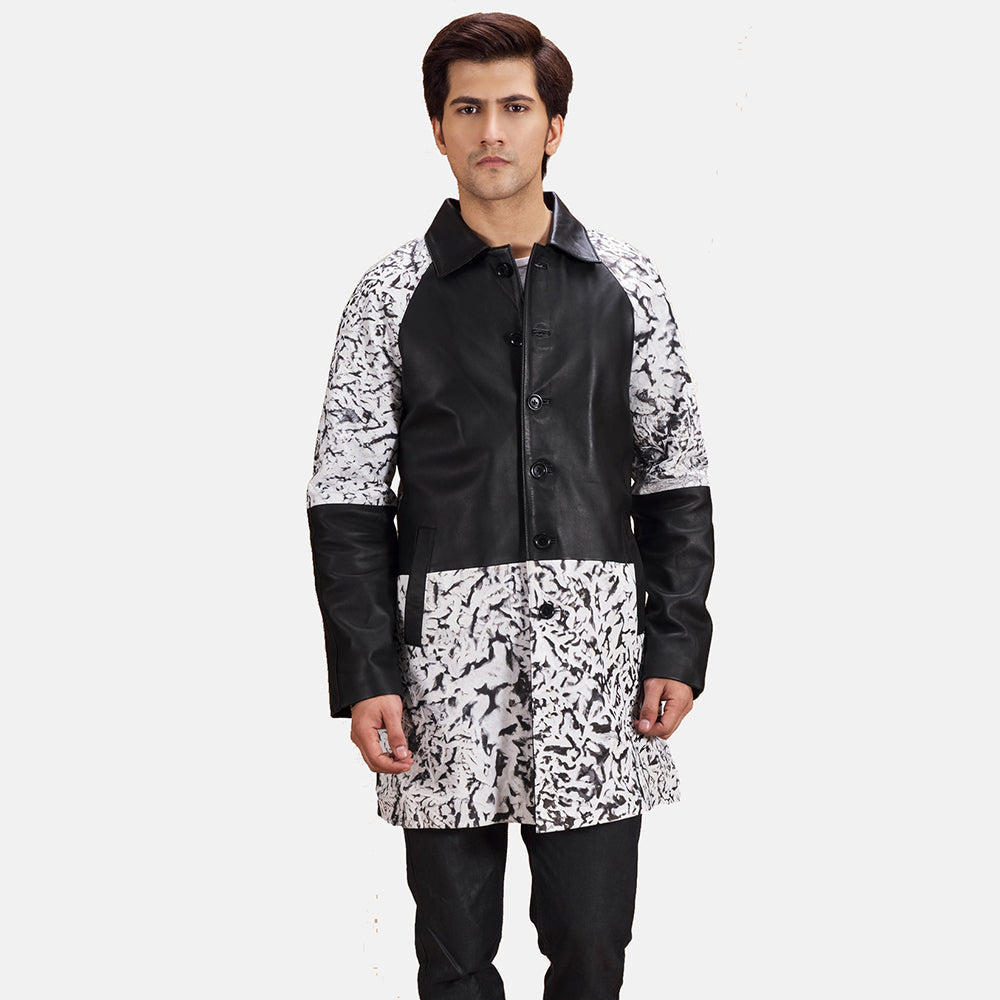 
Artistry Musta Dye Nahkatakki pitkä Miehille in Black & White Sheepskin Dip &Amp; Dye - Edestä ja räätälöity siluetti | Osta verkosta