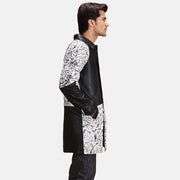 
Black & White Sheepskin Dip &Amp; Dye Leather Coat - Takaa istuvilla olkapäillä ja siistillä helmalla