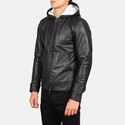 
Black Sheepskin Leather Bomber Jacket - Takaa istuvilla olkapäillä ja siistillä helmalla