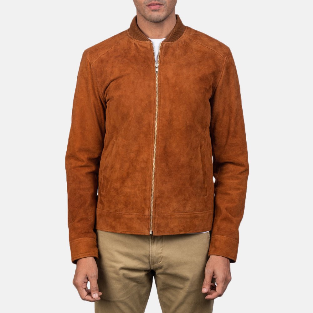 Blain Ruskea Nahkainen Pommitakki Miehille – alternate product view 3