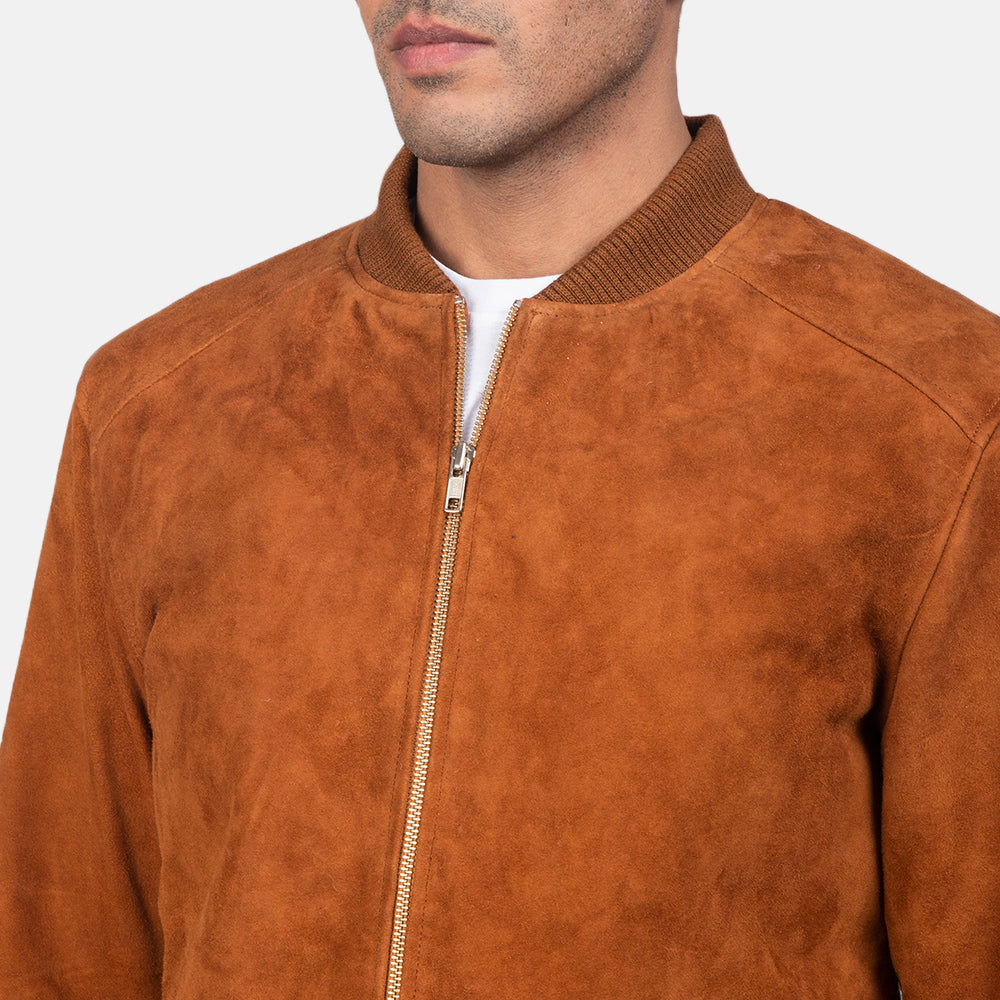 Blain Ruskea Nahkainen Pommitakki Miehille – alternate product view 6