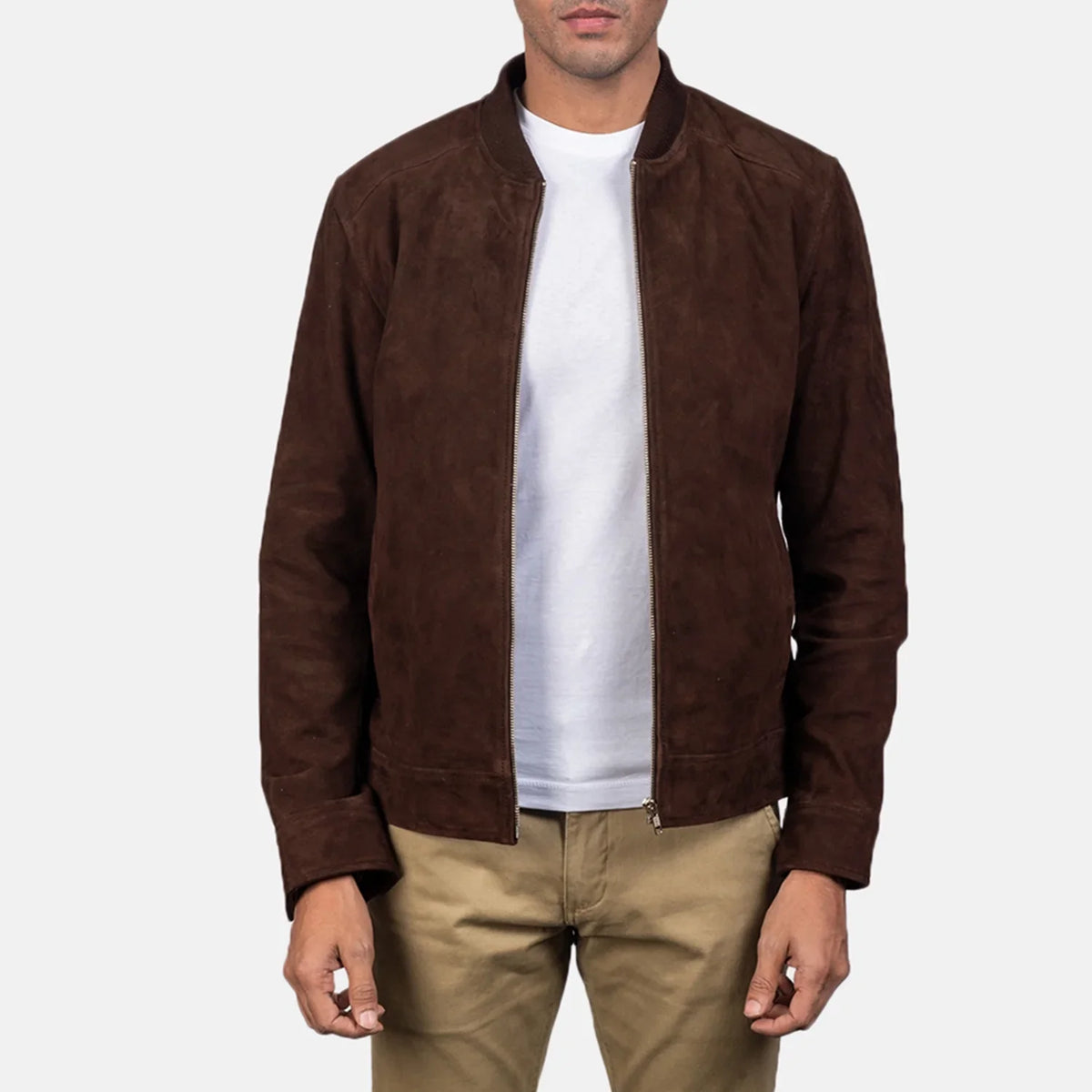 Blain Ruskea Nahkainen Pommitakki Miehille – alternate product view 1