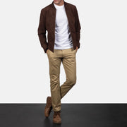 Blain Ruskea Nahkainen Pommitakki Miehille – alternate product view 3