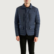 Men's Bo Quilt Windbreaker Nahkatakki Miehille - Lateral Side Profile View Showing Sleeve Cut &amp; Athletic Taper Fit