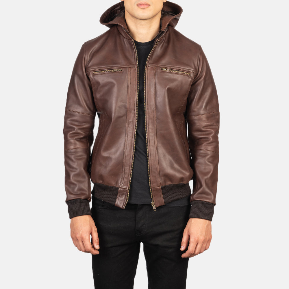 
Bouncer Biz Nahkainen Pommitakki Miehille – alternate product view 1