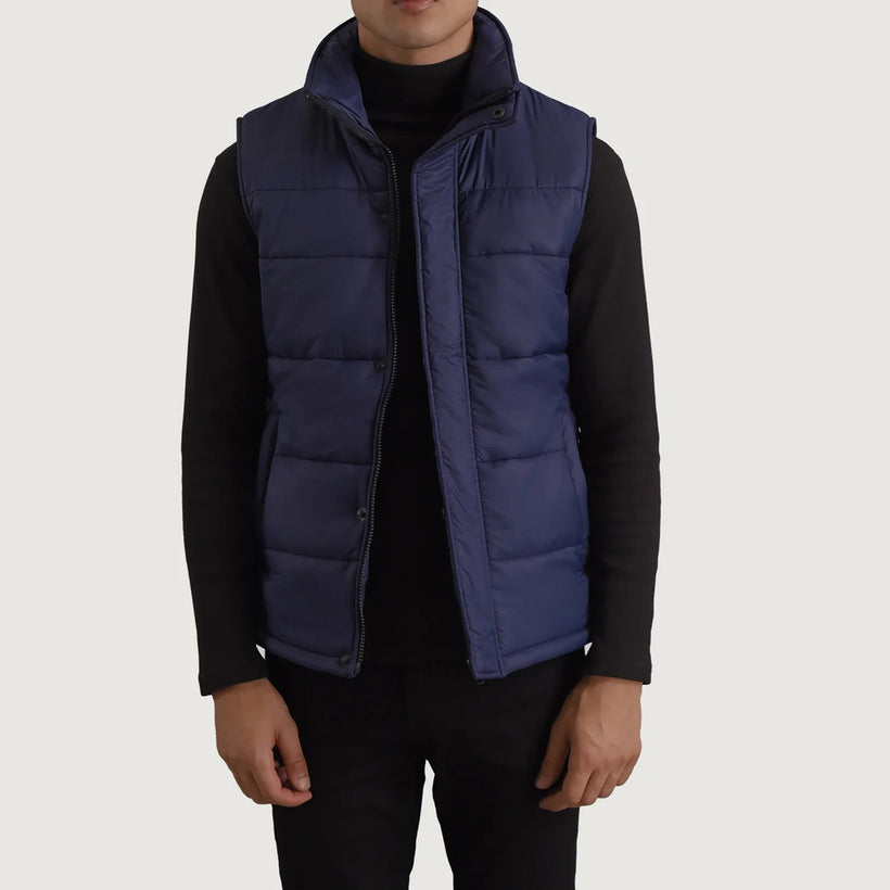 Bryan Blue Puffer Vest Miehille