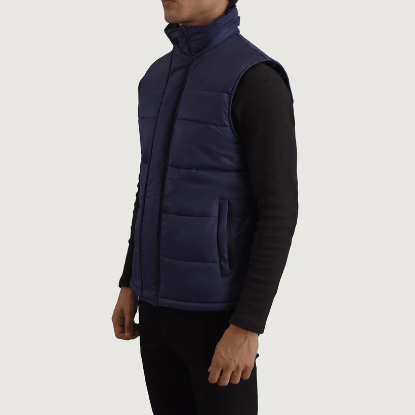 Bryan Blue Puffer Vest Miehille