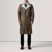
Distressed Brown Sheepskin Snuffed Aviator Jacket - Takaa istuvilla olkapäillä ja siistillä helmalla