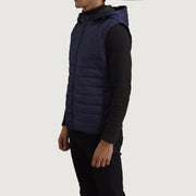 
Blue Full-Grain leather Vest - Takaa istuvilla olkapäillä ja siistillä helmalla