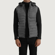 
Carlo Grey Hupullinen toppaliivi Miehille in Green Full-Grain Leather - Edestä ja räätälöity siluetti | Osta verkosta