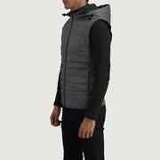 
Green Full-Grain leather Vest - Takaa istuvilla olkapäillä ja siistillä helmalla