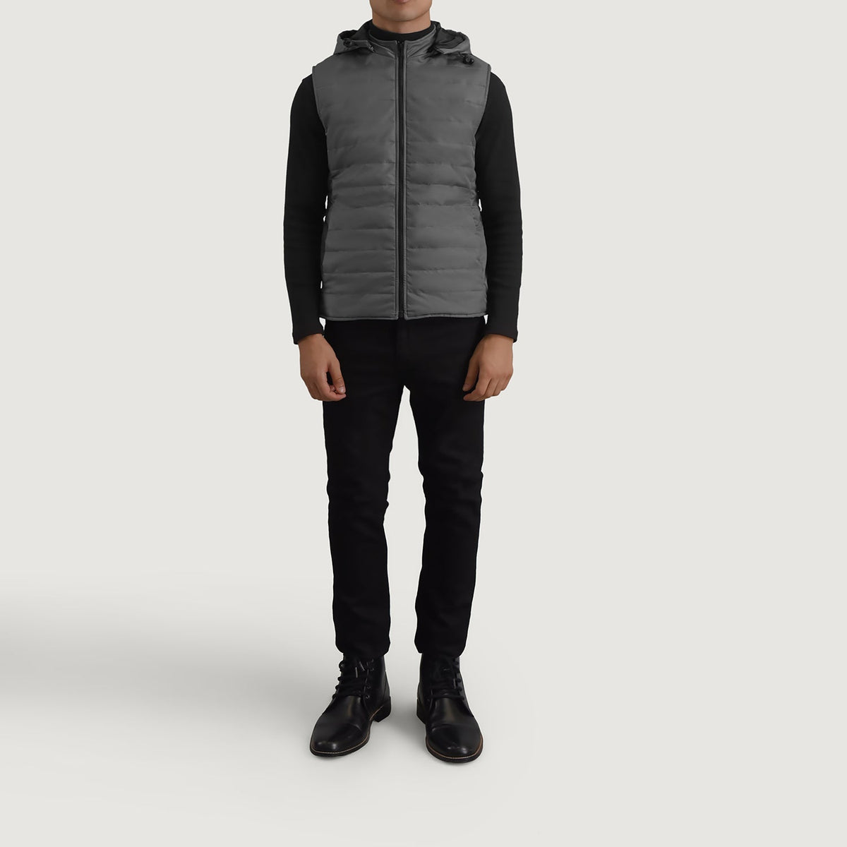 
Carlo Grey Hupullinen toppaliivi Miehille - Sivuprofiili ergonomisella hihanleikkauksella