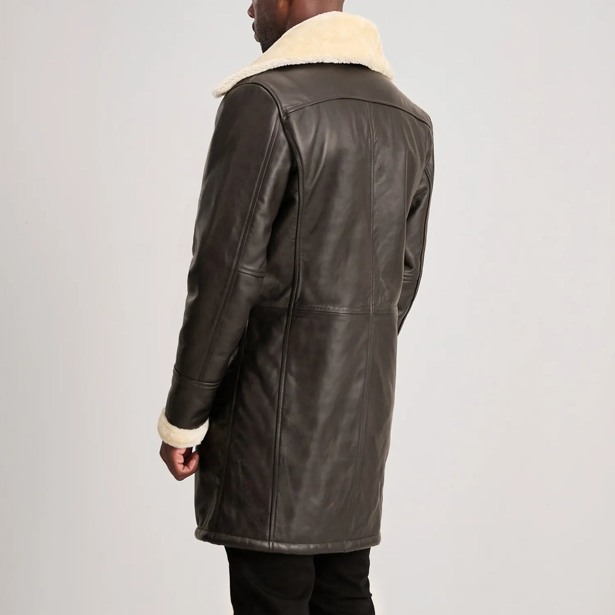 Charles Nahkatakki Pitkä Ruskea Shearling Nahkatakki Pitkä Miehille – alternate product view 5