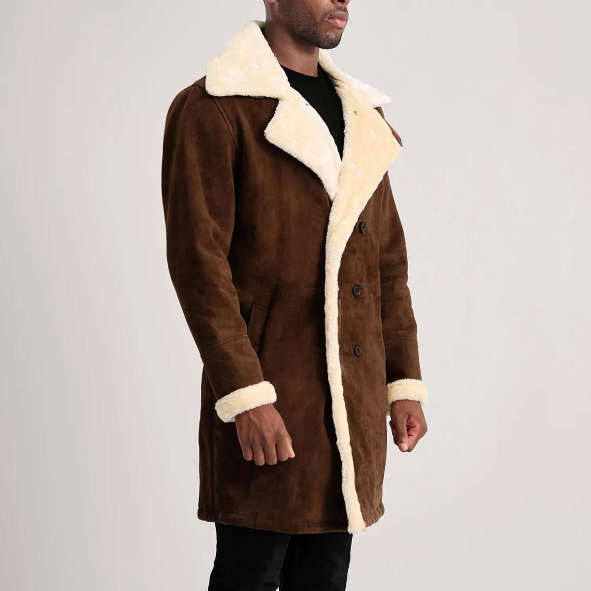 Charles Nahkatakki Pitkä Ruskea Shearling Nahkatakki Pitkä Miehille – alternate product view 2