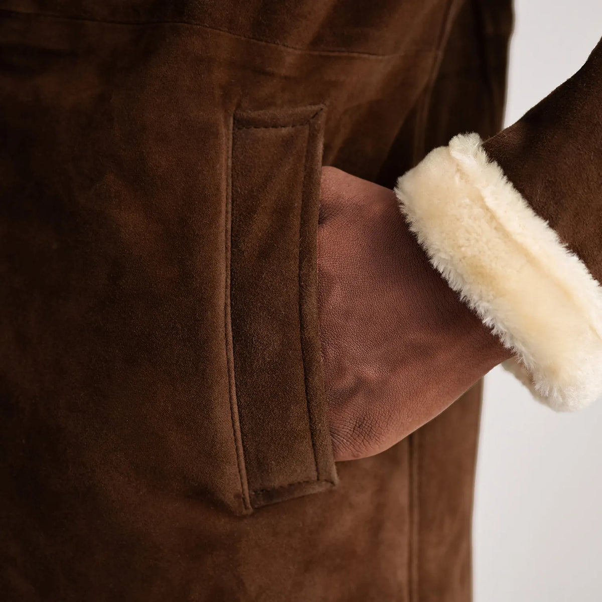 Charles Nahkatakki Pitkä Ruskea Shearling Nahkatakki Pitkä Miehille – alternate product view 6