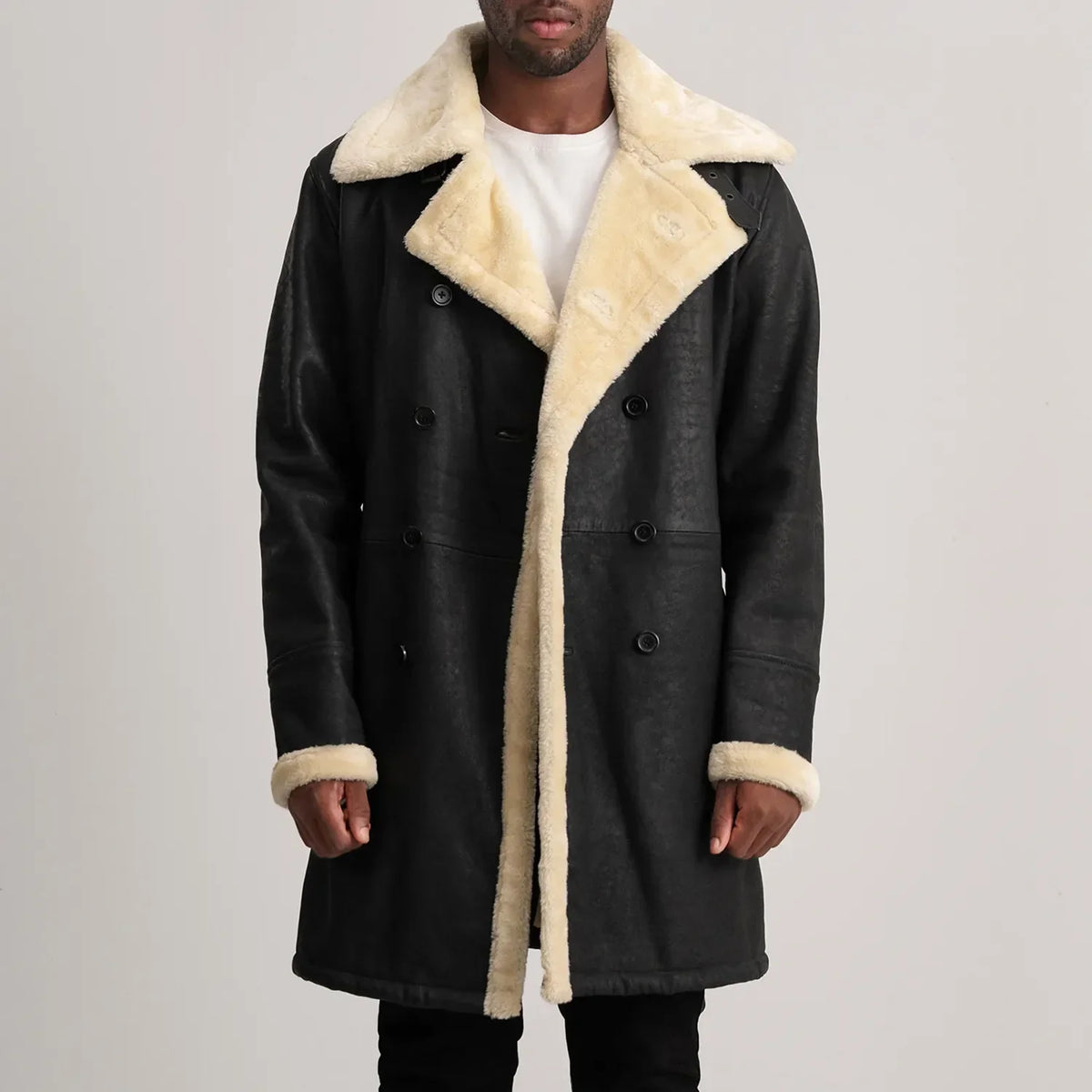 Charles Nahkatakki Pitkä Ruskea Shearling Nahkatakki Pitkä Miehille – alternate product view 1