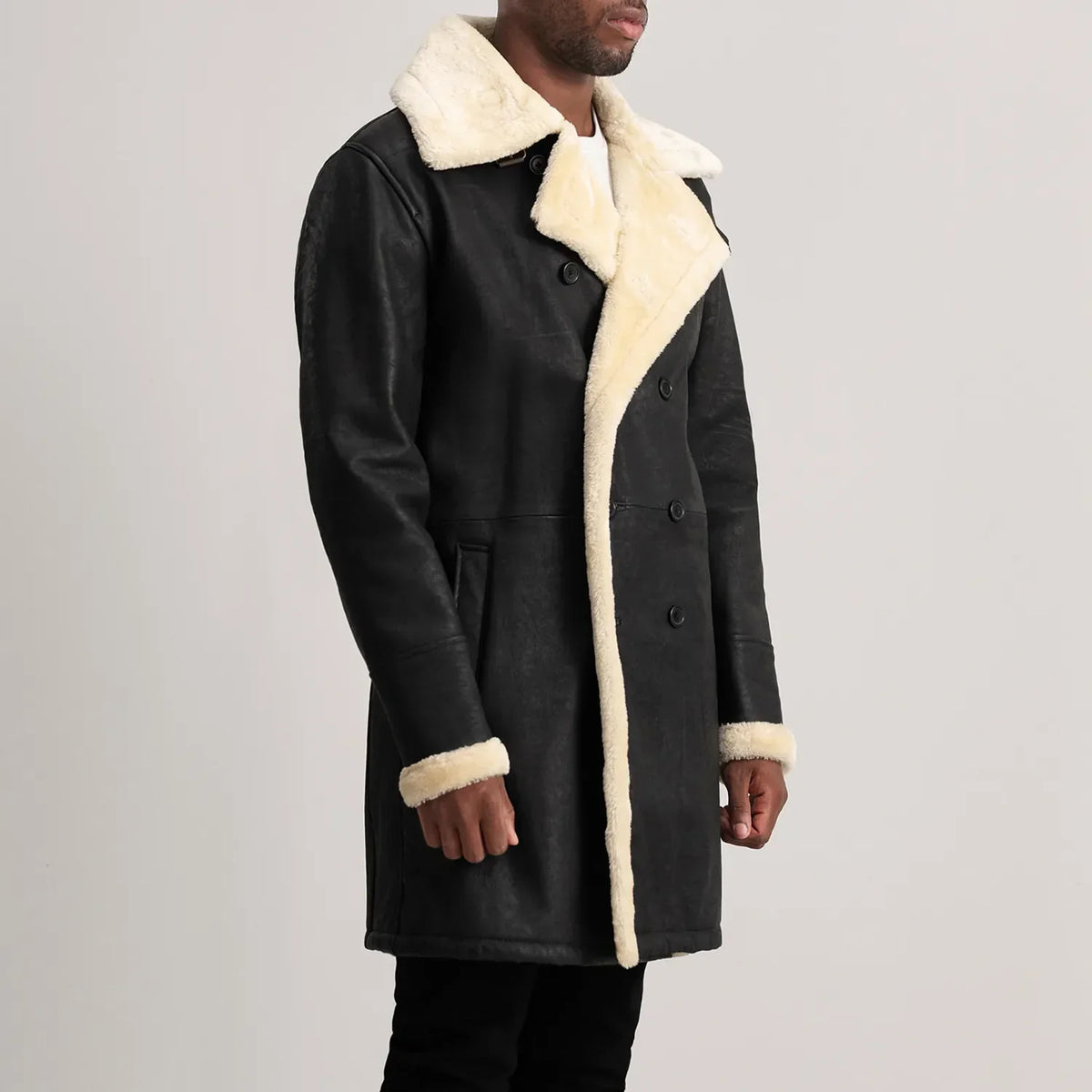 Charles Nahkatakki Pitkä Ruskea Shearling Nahkatakki Pitkä Miehille – alternate product view 2
