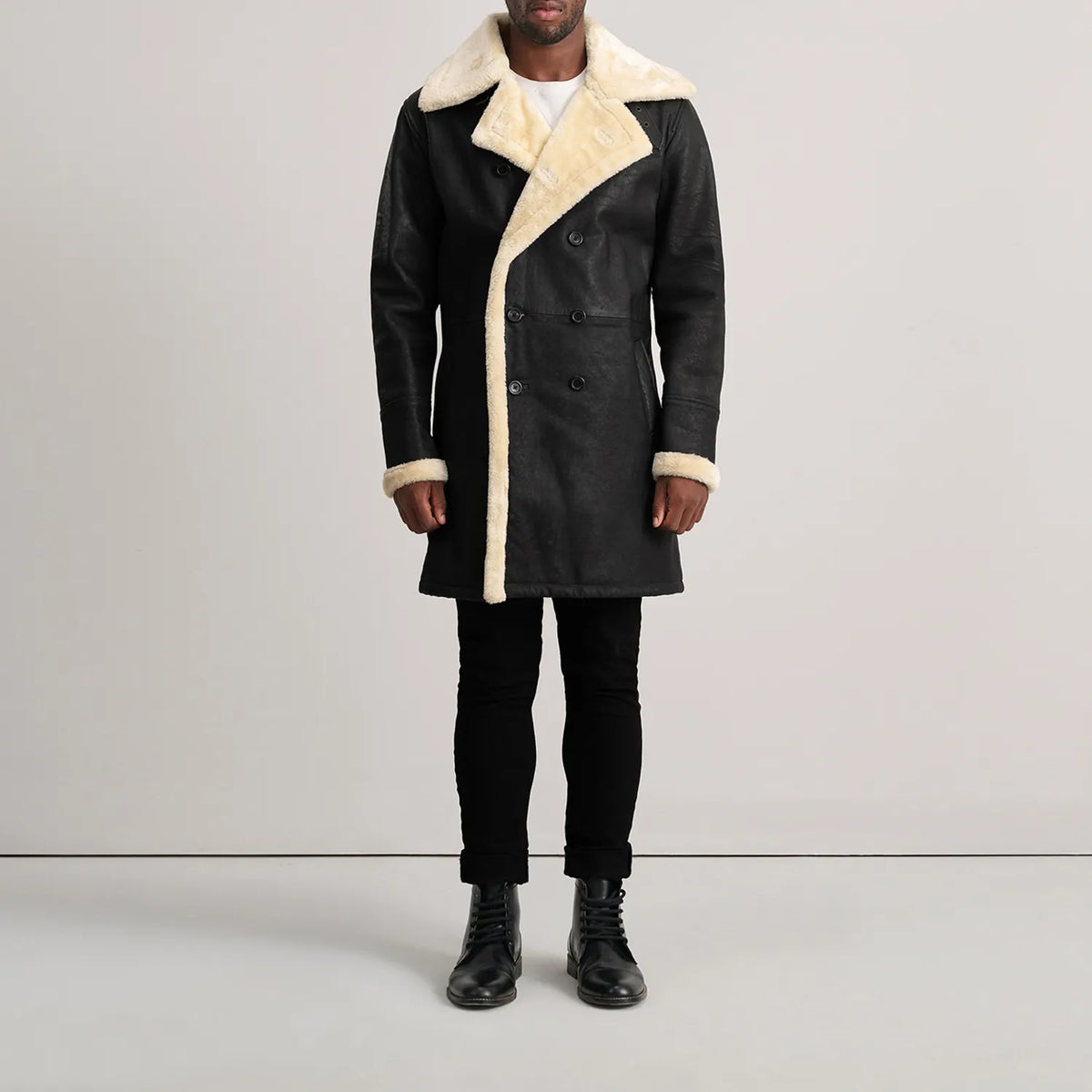 Charles Nahkatakki Pitkä Ruskea Shearling Nahkatakki Pitkä Miehille – alternate product view 3
