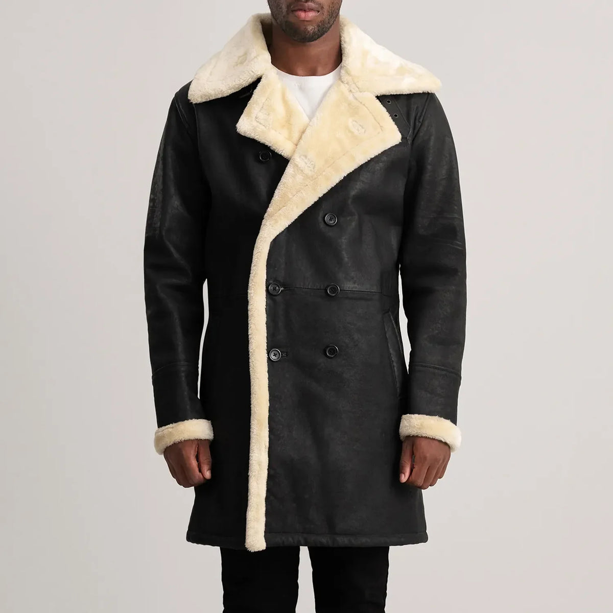 Charles Nahkatakki Pitkä Ruskea Shearling Nahkatakki Pitkä Miehille – alternate product view 4