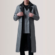 
Charlton Grey Leather Single Breasted Nahkatakki pitkä Miehille For Men in Grey Sheepskin Leather - Edestä ja räätälöity siluetti | Osta verkosta