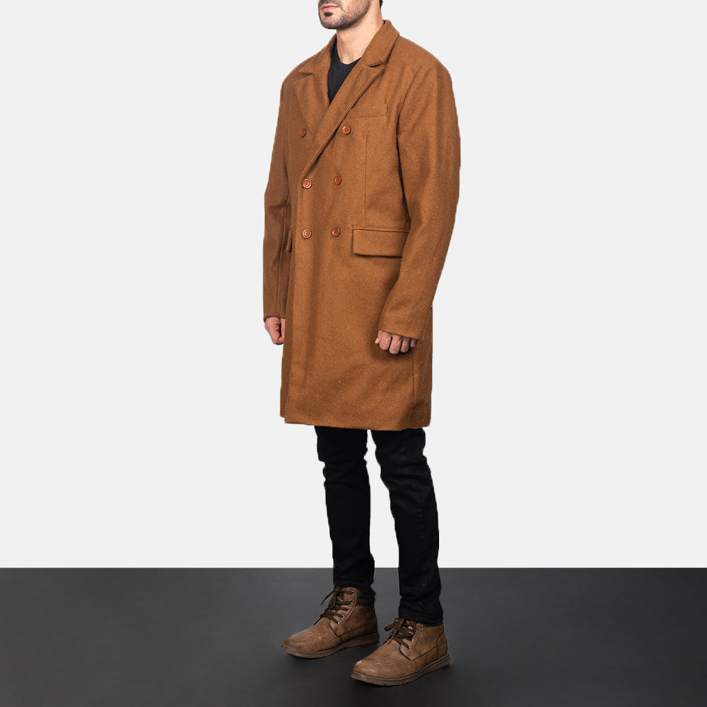
Khaki Synthetic Wool Trench Coat - Takaa istuvilla olkapäillä ja siistillä helmalla