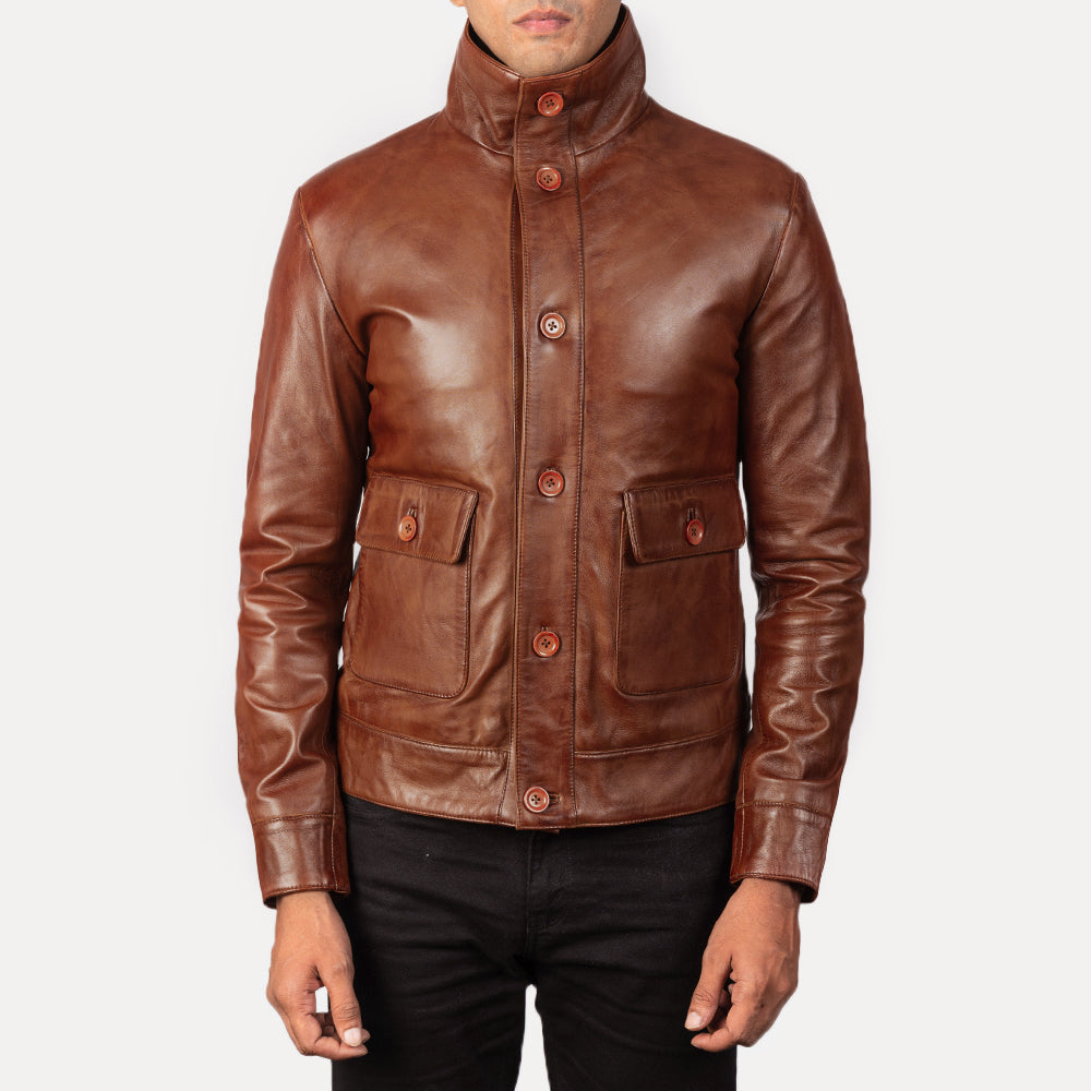 Columbus Nahkainen Pommitakki Miehille – alternate product view 3