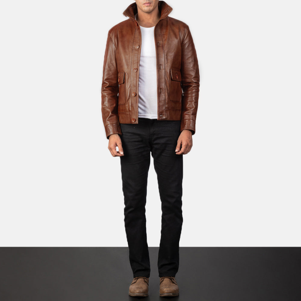Columbus Nahkainen Pommitakki Miehille – alternate product view 4