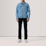 
Light Blue Full-Grain leather Jacket - Takaa istuvilla olkapäillä ja siistillä helmalla