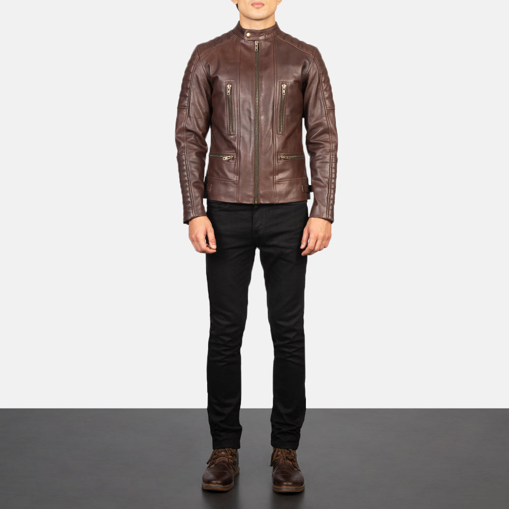 Damian Nahkainen Biker-takki Miehille – alternate product view 3