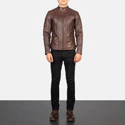 Damian Nahkainen Biker-takki Miehille – alternate product view 3