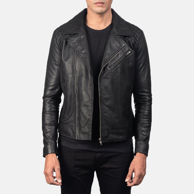 Danny Quilted Nahkainen Biker-takki Miehille