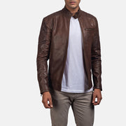 Dean Musta Nahkainen Biker-takki Miehille – alternate product view 1