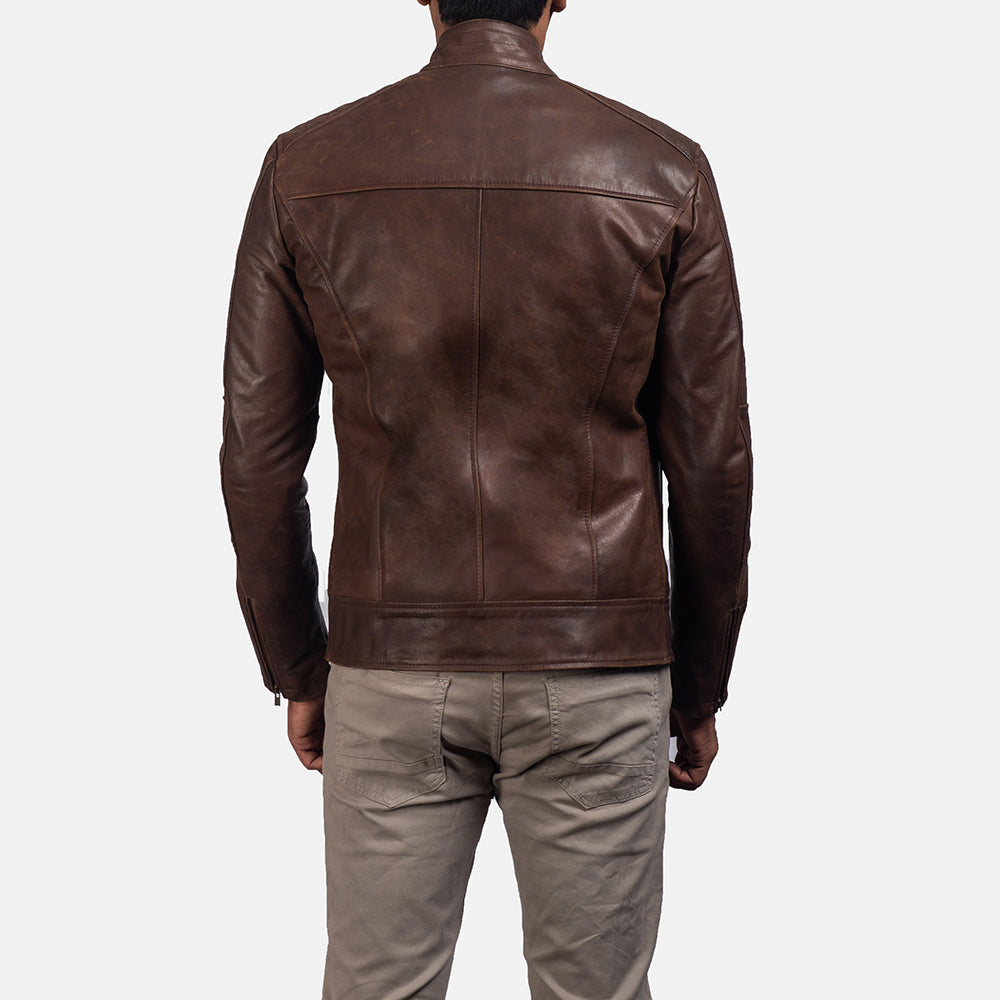 Dean Musta Nahkainen Biker-takki Miehille – alternate product view 5