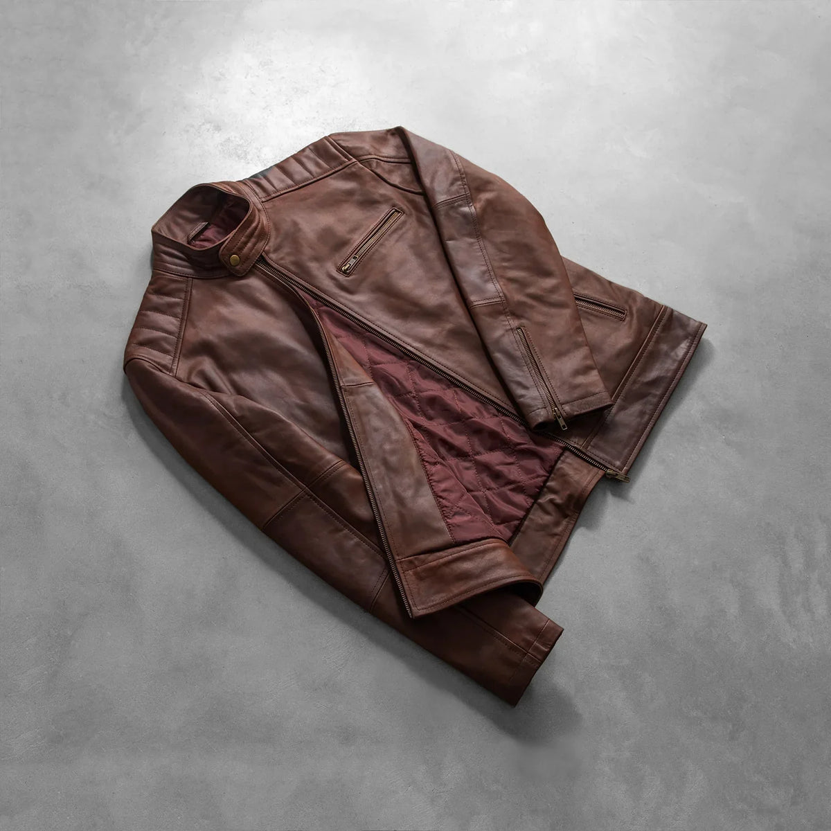 Dean Musta Nahkainen Biker-takki Miehille – alternate product view 8