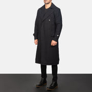 
Black Synthetic Wool Trench Coat - Takaa istuvilla olkapäillä ja siistillä helmalla