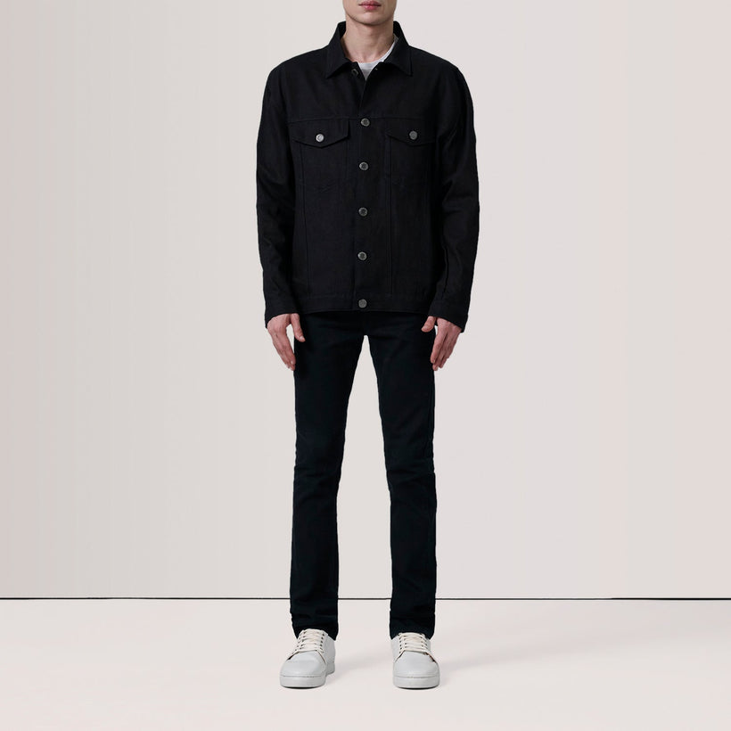 Eddie Musta Oversized Denim Trucker Nahkatakki Miehille