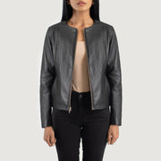 Elixir Collarless Nahkatakki Naisille – alternate product view 1