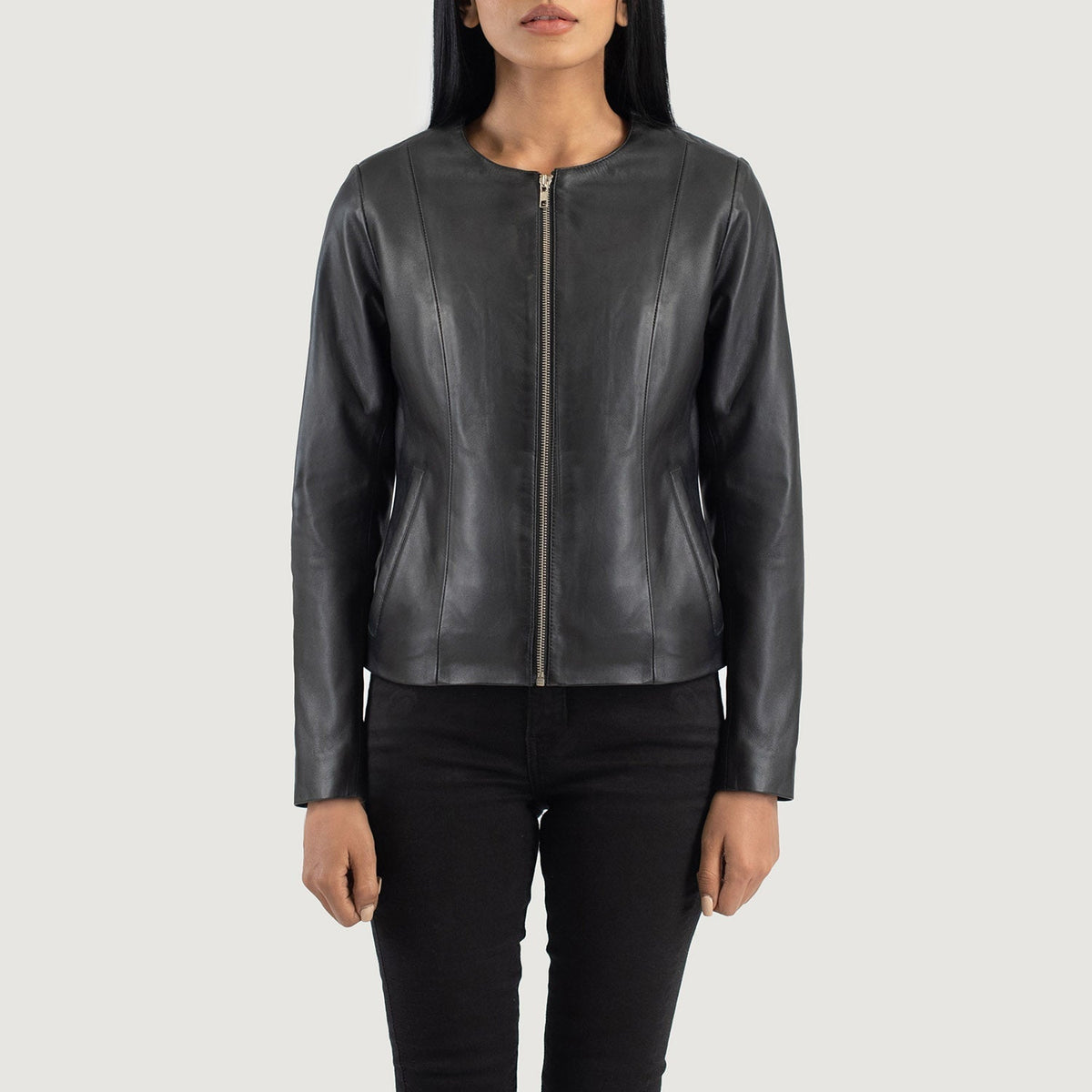 Elixir Collarless Nahkatakki Naisille – alternate product view 4