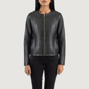 Elixir Collarless Nahkatakki Naisille – alternate product view 4