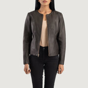 Elixir Collarless Nahkatakki Naisille – alternate product view 1