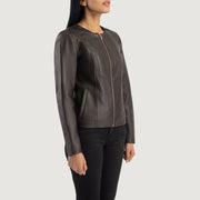 Elixir Collarless Nahkatakki Naisille – alternate product view 2