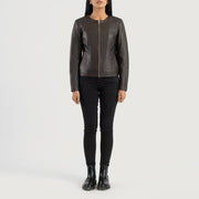 Elixir Collarless Nahkatakki Naisille – alternate product view 3