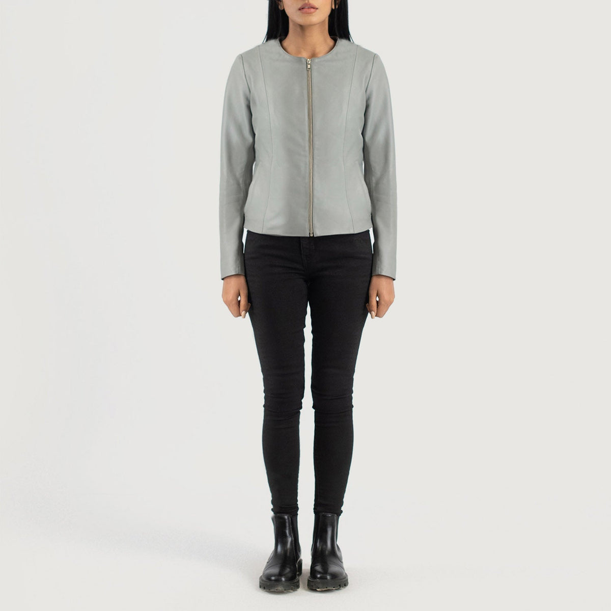 Elixir Collarless Nahkatakki Naisille – alternate product view 4